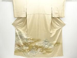 作家物　橋に家屋風景模様三つ紋色留袖